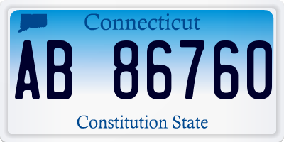 CT license plate AB86760