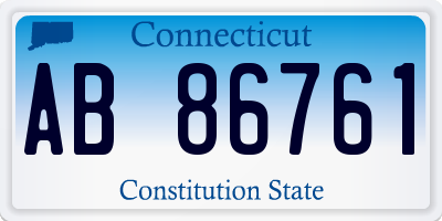 CT license plate AB86761