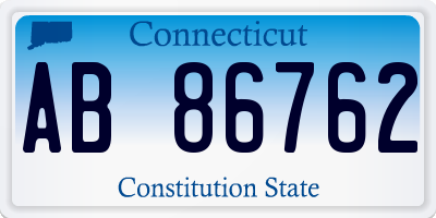 CT license plate AB86762