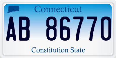 CT license plate AB86770