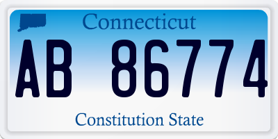 CT license plate AB86774