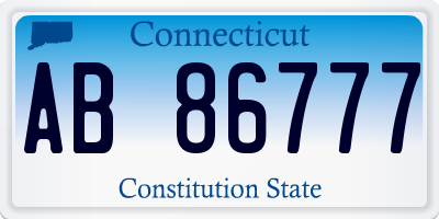 CT license plate AB86777