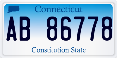 CT license plate AB86778