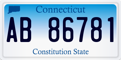 CT license plate AB86781