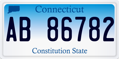 CT license plate AB86782