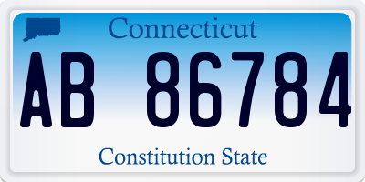 CT license plate AB86784