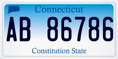 CT license plate AB86786