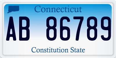 CT license plate AB86789