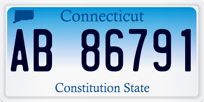 CT license plate AB86791