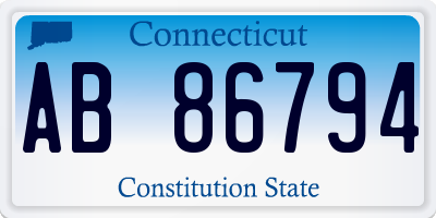 CT license plate AB86794