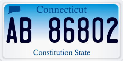 CT license plate AB86802