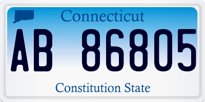 CT license plate AB86805