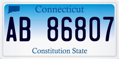 CT license plate AB86807