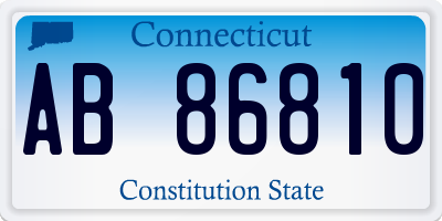 CT license plate AB86810