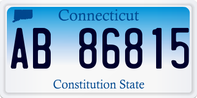 CT license plate AB86815