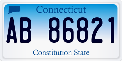 CT license plate AB86821