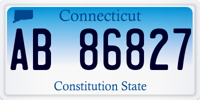 CT license plate AB86827