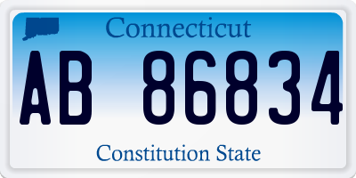 CT license plate AB86834