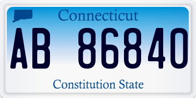 CT license plate AB86840