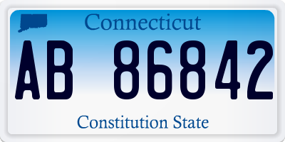 CT license plate AB86842