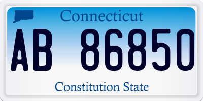 CT license plate AB86850