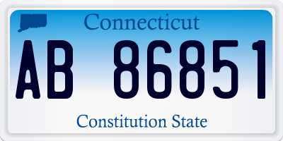 CT license plate AB86851