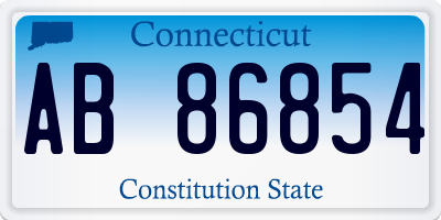 CT license plate AB86854