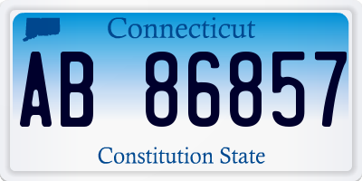 CT license plate AB86857