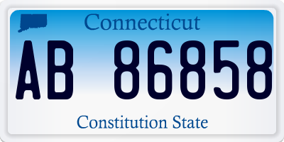 CT license plate AB86858