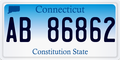 CT license plate AB86862