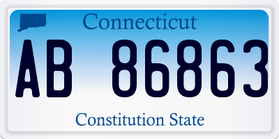 CT license plate AB86863