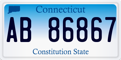 CT license plate AB86867