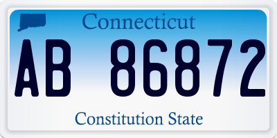 CT license plate AB86872