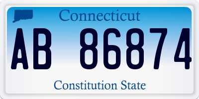 CT license plate AB86874