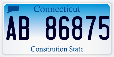 CT license plate AB86875