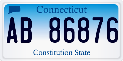 CT license plate AB86876