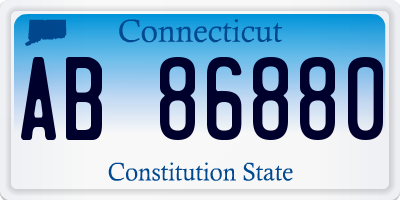 CT license plate AB86880