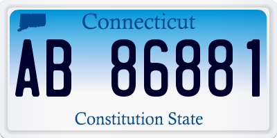 CT license plate AB86881