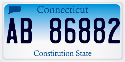 CT license plate AB86882