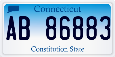 CT license plate AB86883