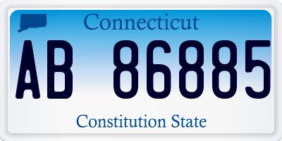 CT license plate AB86885