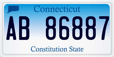 CT license plate AB86887