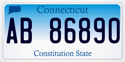 CT license plate AB86890