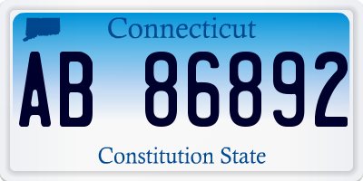 CT license plate AB86892