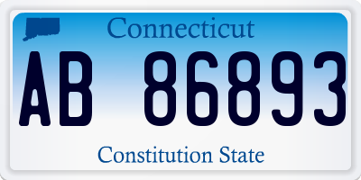 CT license plate AB86893