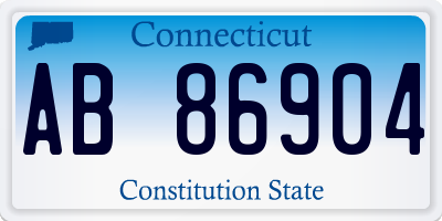 CT license plate AB86904