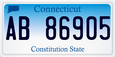 CT license plate AB86905