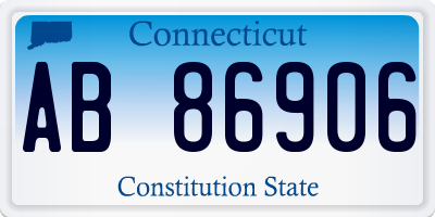 CT license plate AB86906