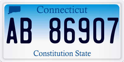 CT license plate AB86907