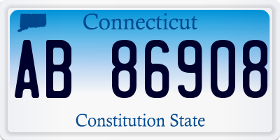 CT license plate AB86908